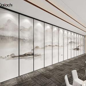 Ink Painting Modern Hotel Room Movable Partition Wall